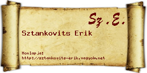 Sztankovits Erik névjegykártya